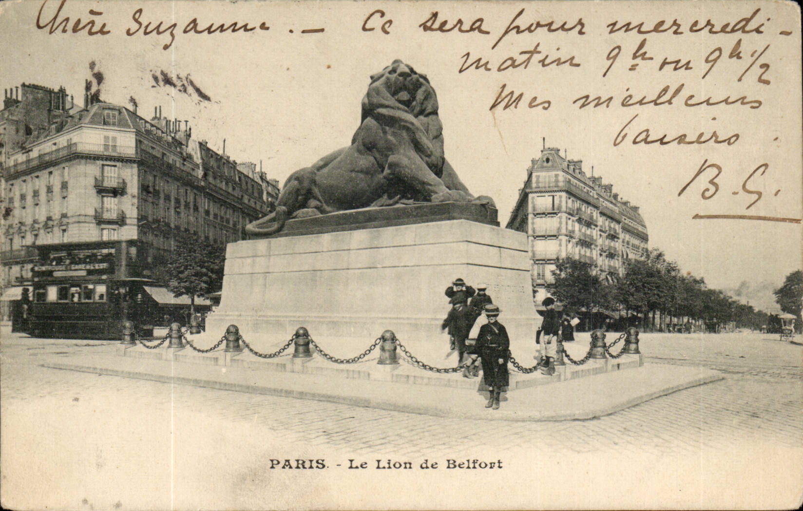 Paris - 14 - Le Lion de Belfort - Bartholdi - Sculpteur - Boulevard Raspail et Rue Denfert Rochereau - CPA 