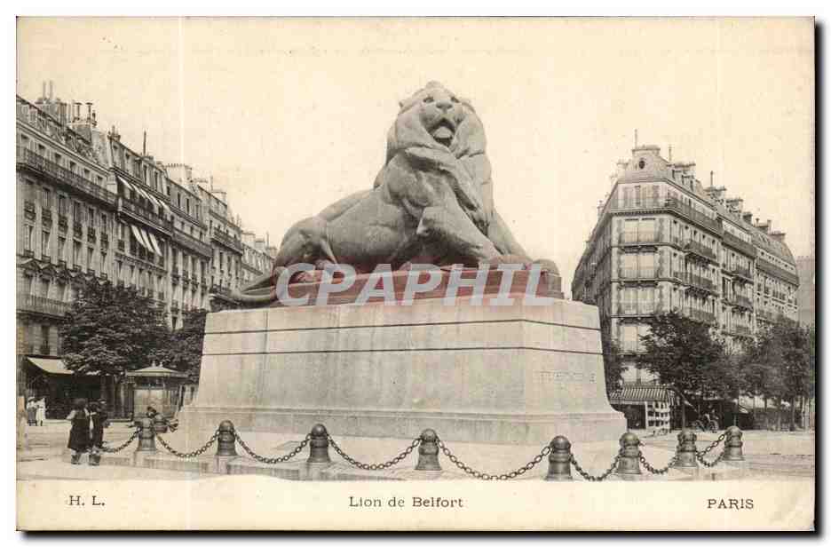 Paris - 14 - Le Lion de Belfort - Bartholdi - Sculpteur - Boulevard Raspail et Rue Denfert Rochereau - CPA 