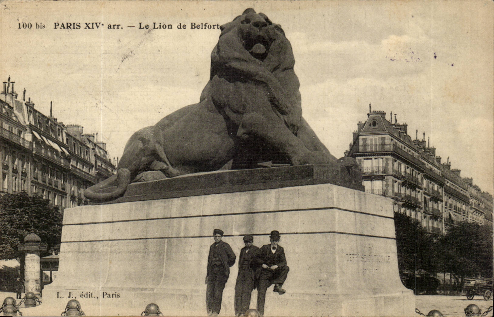 Paris - 14 - Le Lion de Belfort - Bartholdi - Sculpteur - Boulevard Raspail et Rue Denfert Rochereau - CPA 