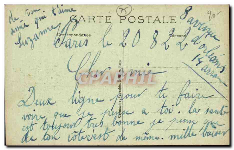 Paris — La Place Denfert-Rochereau et le Lion de Belfort — œuvre de Bartholdi — Rückseite
