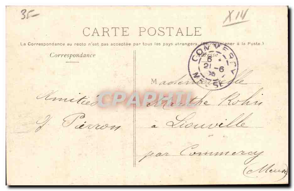 Paris - 14 - Le Lion de Belfort - Boulevard Raspail et Rue Denfert Rochereau - CPA  — Rückseite