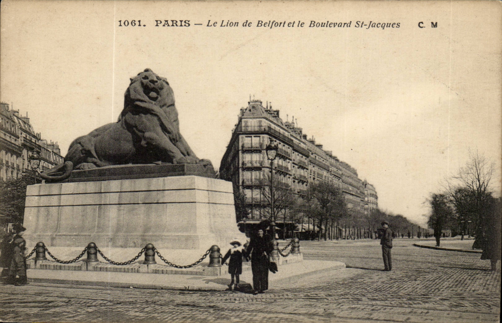 Paris - 14 - Le Lion de Belfort - Boulevard Raspail et Rue Denfert Rochereau - CPA 