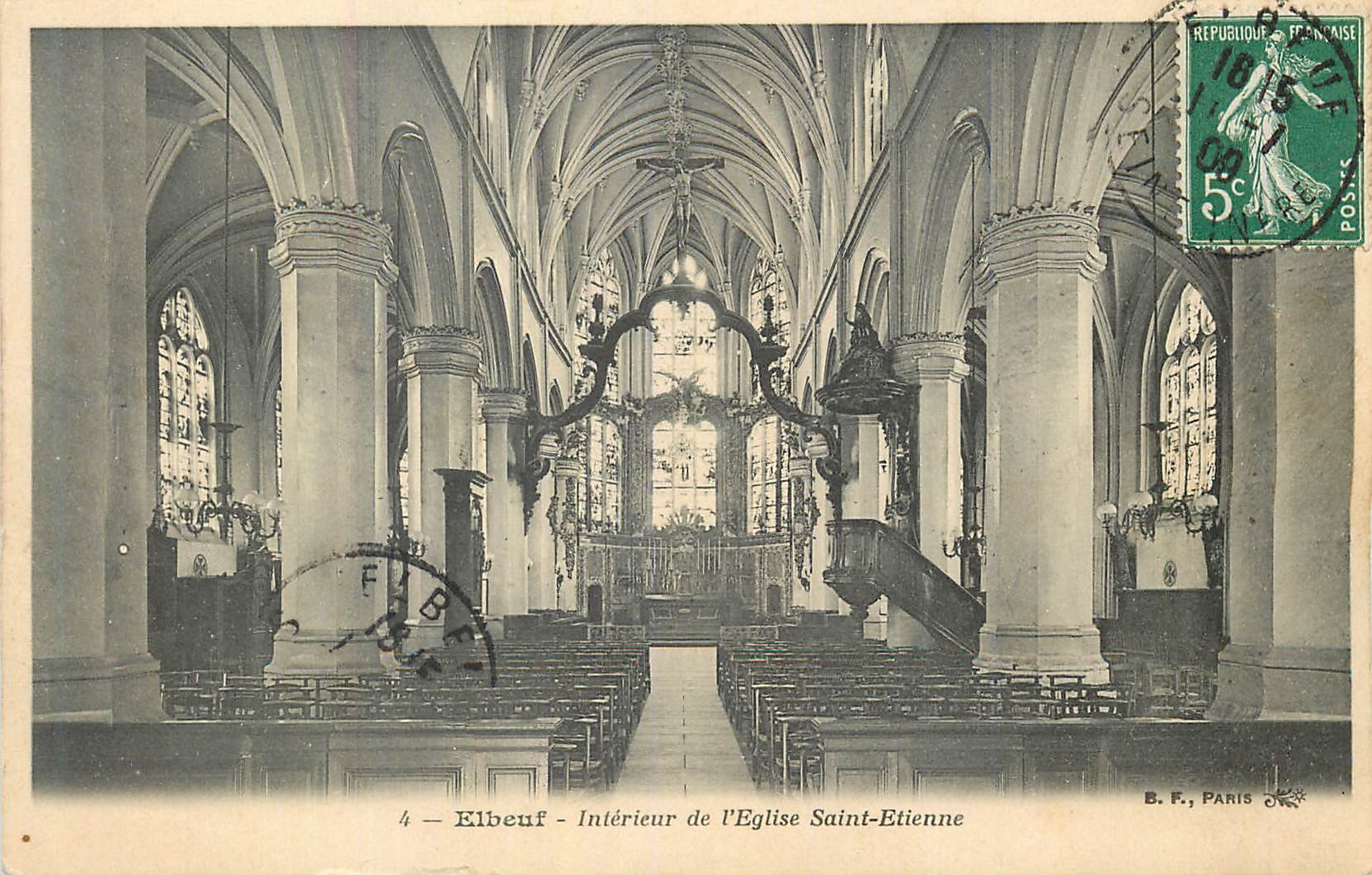 CPA Elbeuf Interieur de L'Eglise Saint Etienne