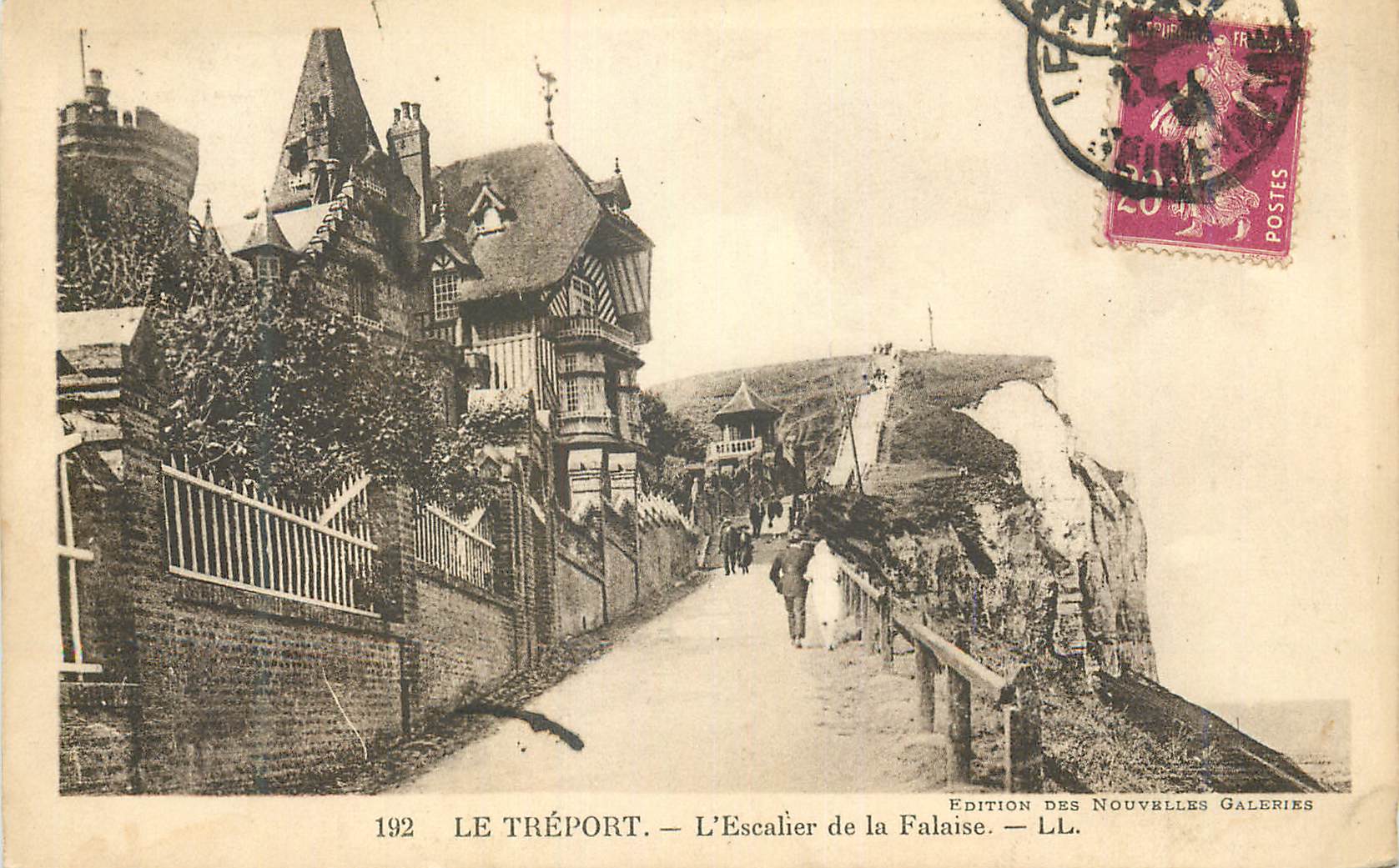 CPA Le Treport L'Escalier de la Falaise LL