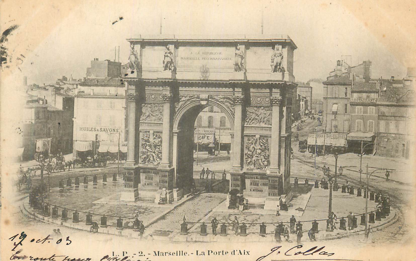 CPA Marseille La Porte d'Aix (carte 1900)