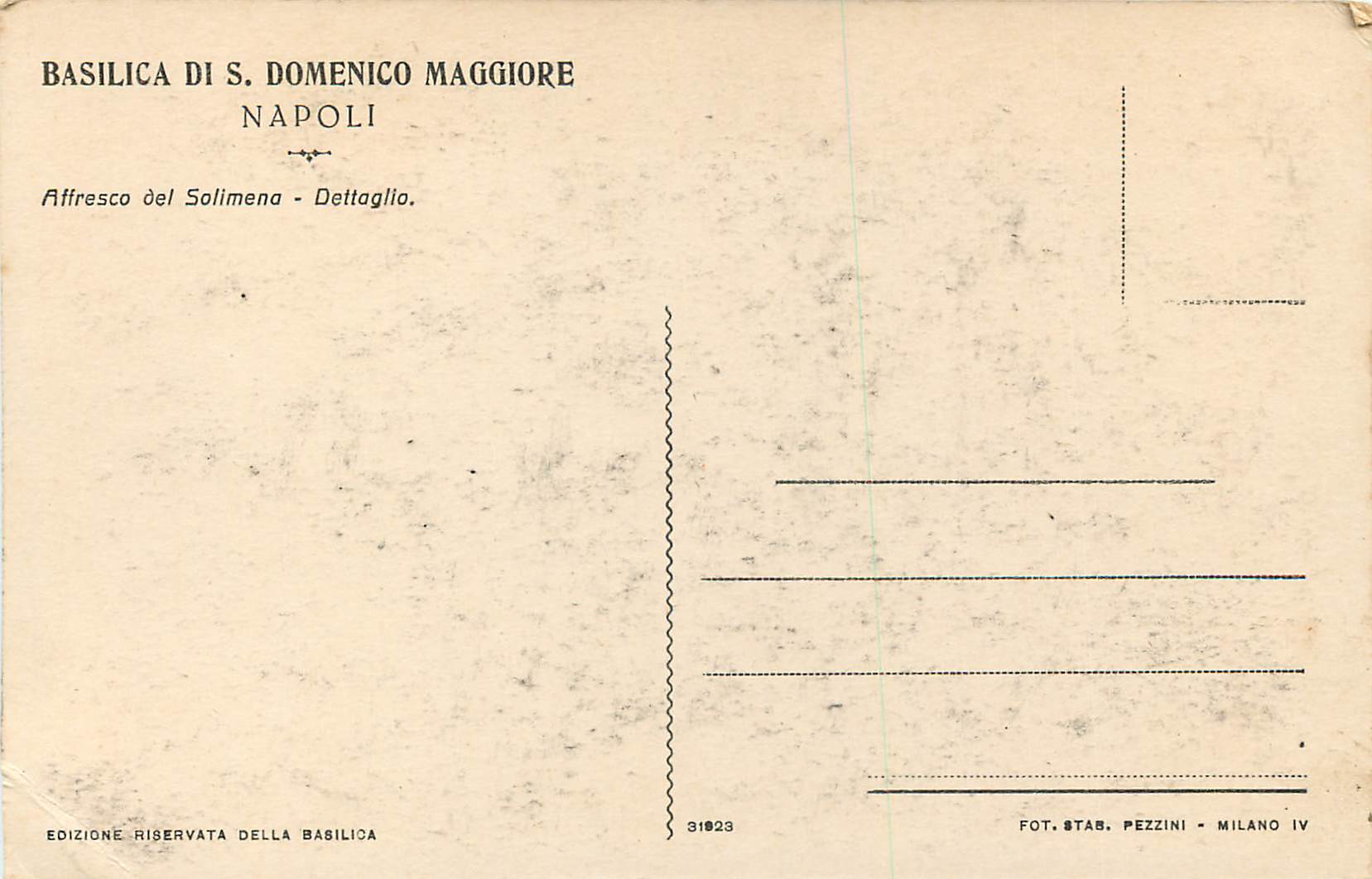 CPA Basilica Dis Domenico Maggiore Napoli — Rückseite