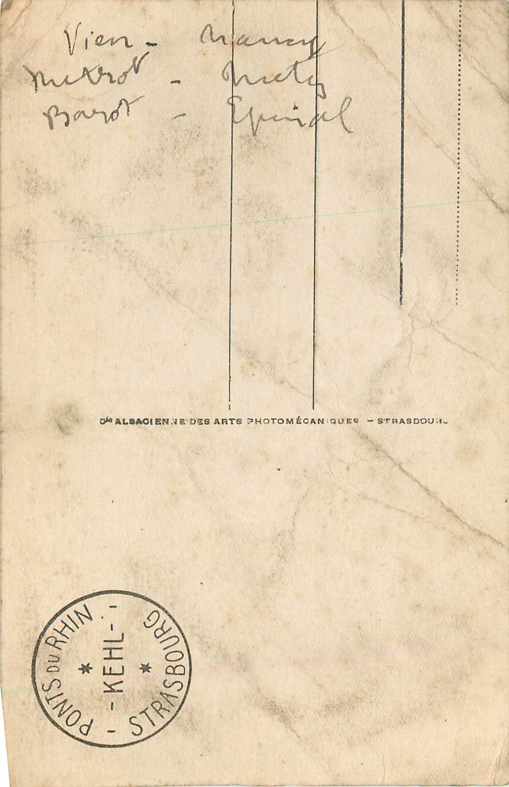 CPA Strasbourg Les Ponts du Rhin Vue vers Kehl Tramway — Verso