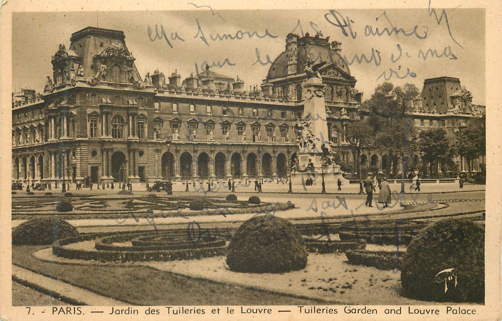 CPA Paris Jardin des Tuileries et le Louvre