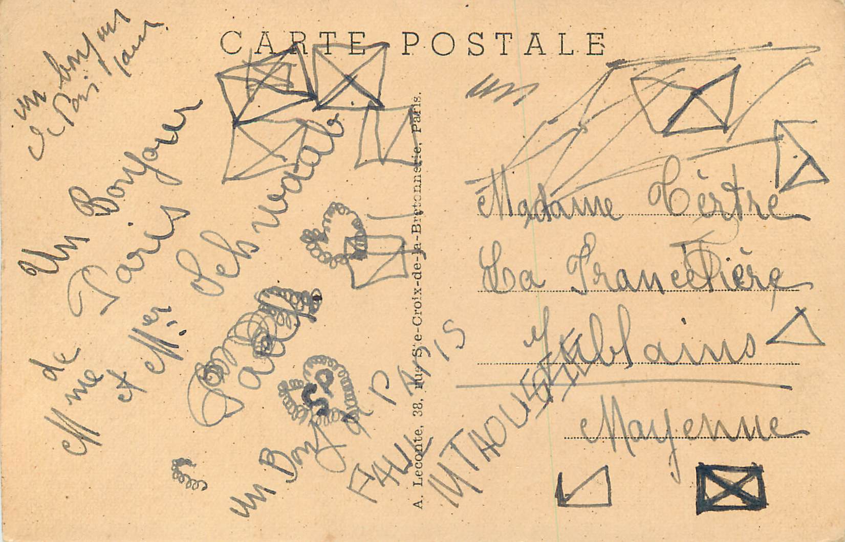 CPA Paris Jardin des Tuileries et le Louvre — Rückseite