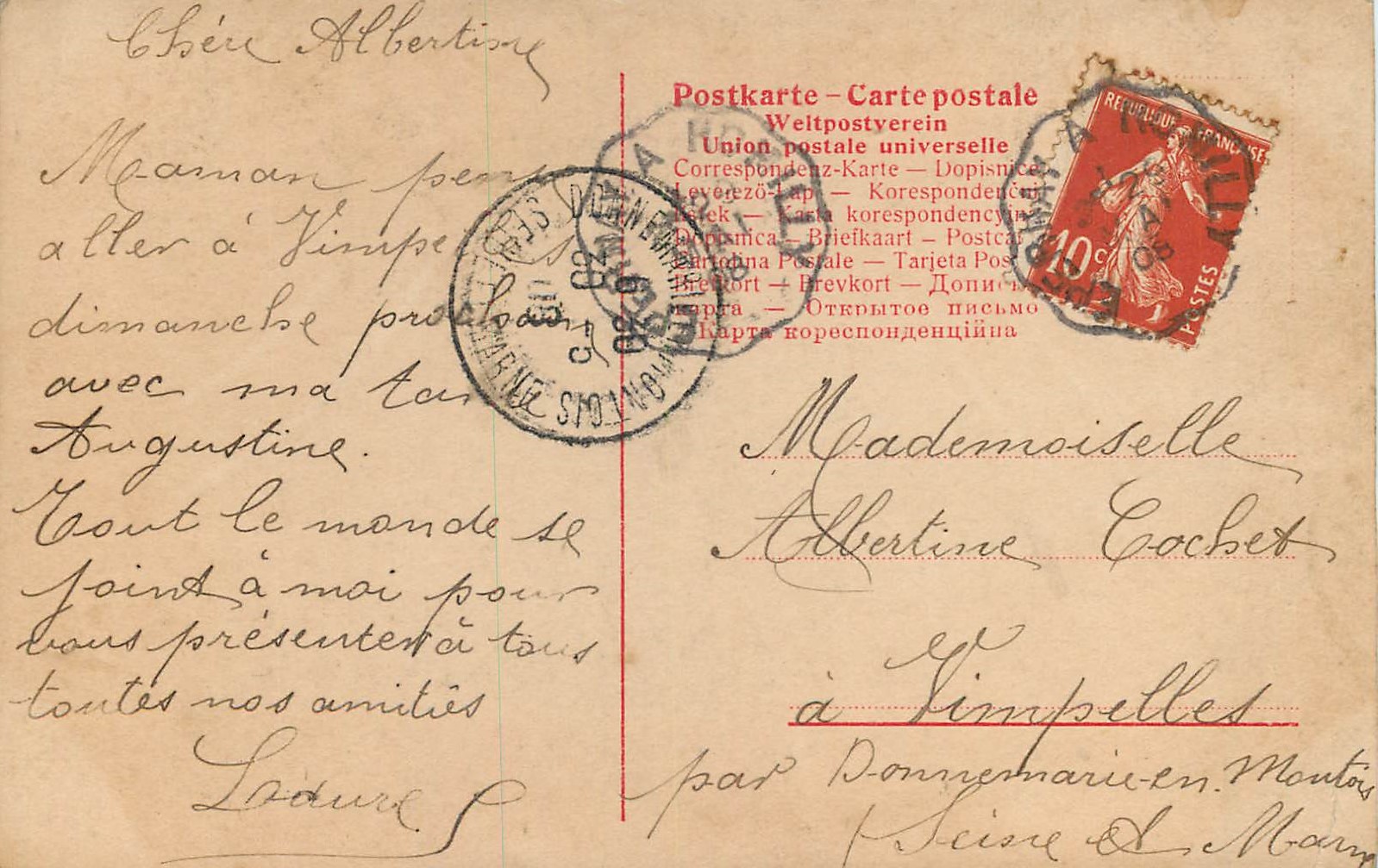 CPA Femme — Rückseite