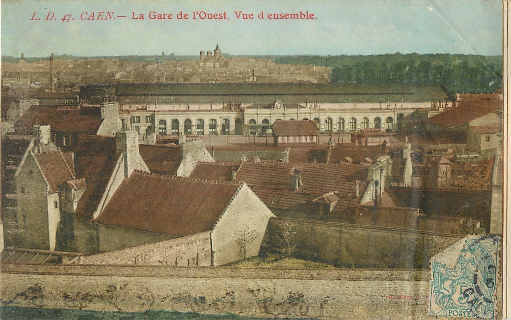 CPA Caen La Gare de l'Ouest Vue d'Ensemble