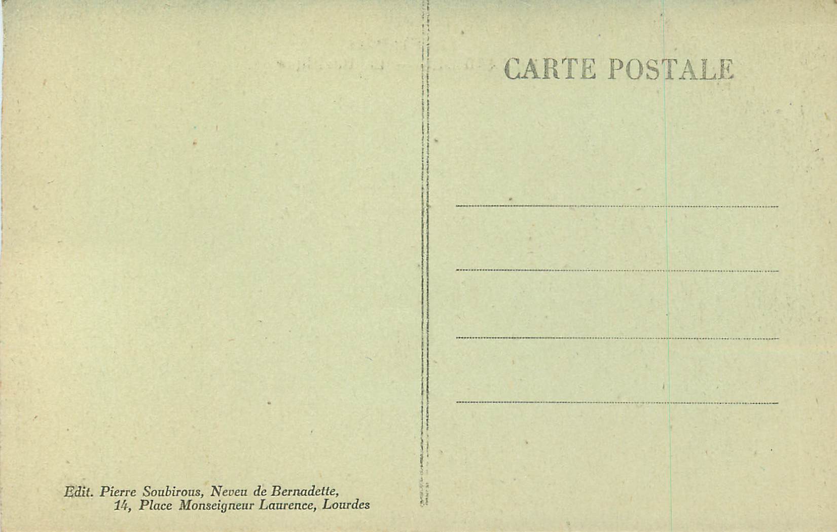 CPA Les Pyrenees Lourdes La Basilique — Verso