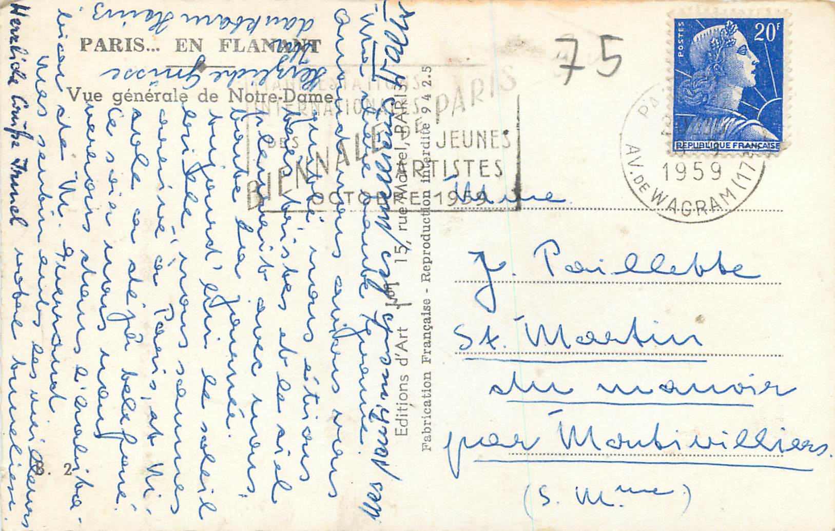 CPM Paris en Flanant Vue Generale de Notre Dame — Rückseite