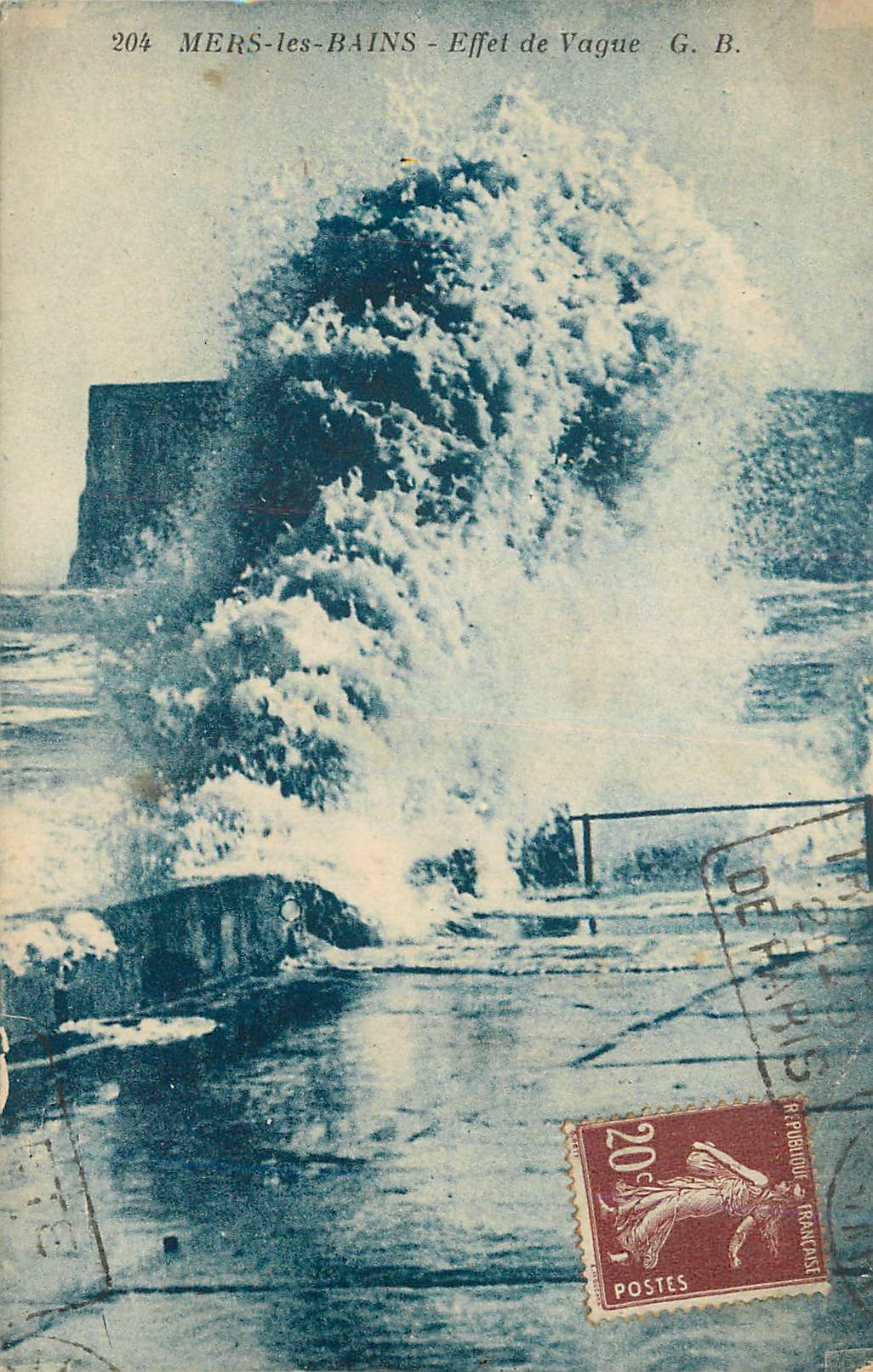 CPA Mers Les Bains Effet de Vagues