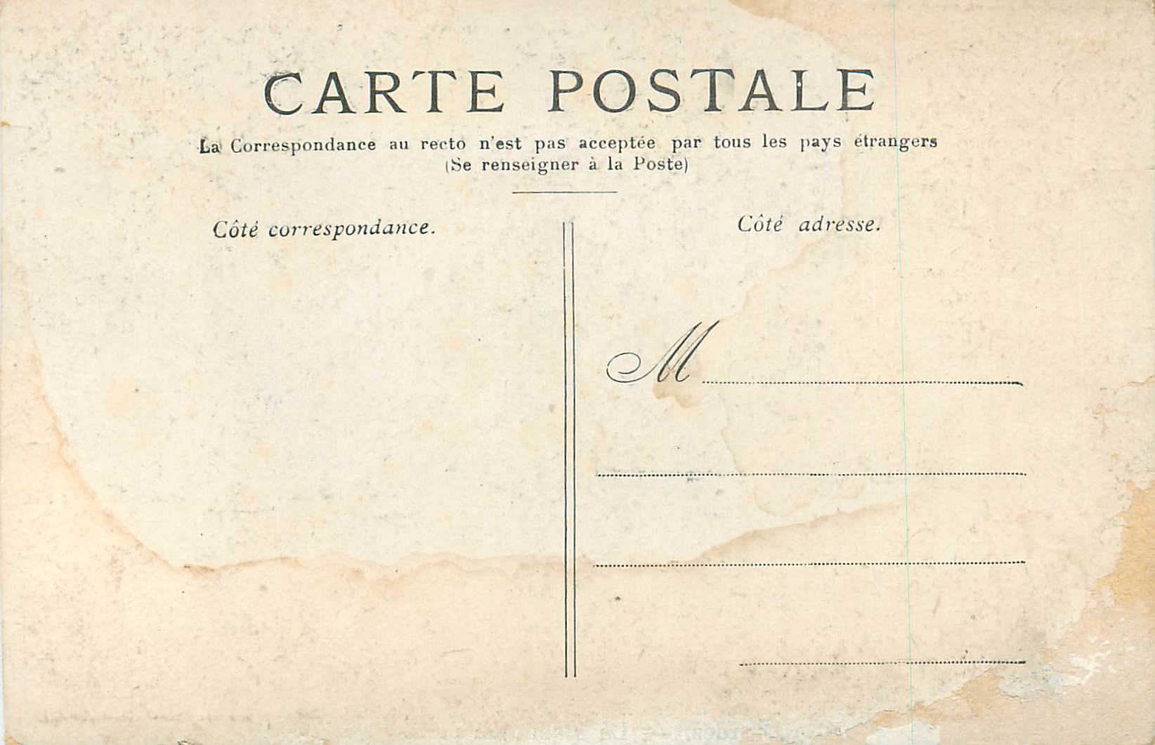 CPA Lourdes La Grotte Miraculeuse — Verso