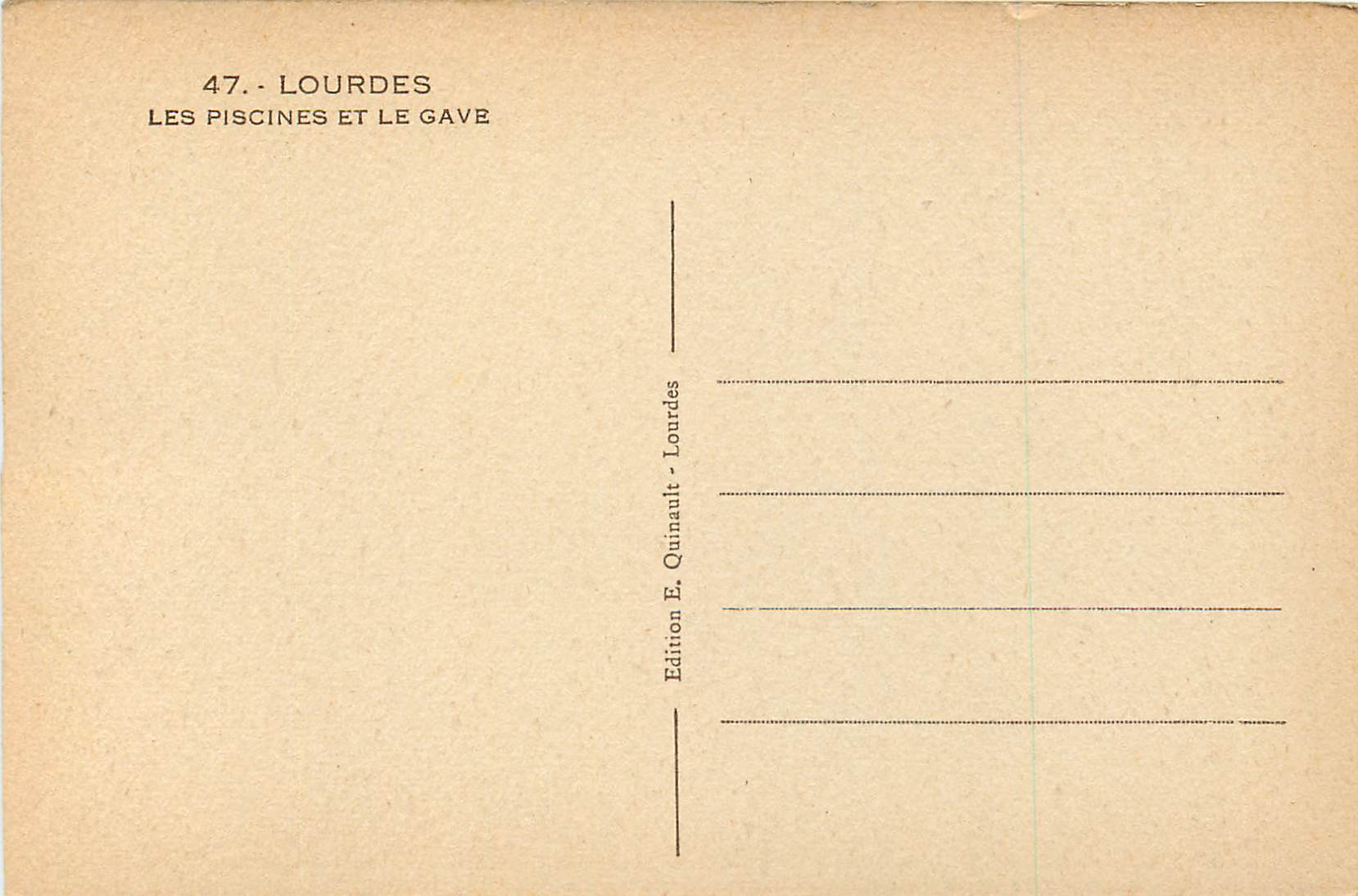 CPA Lourdes Les Piscines et le Gave — Verso