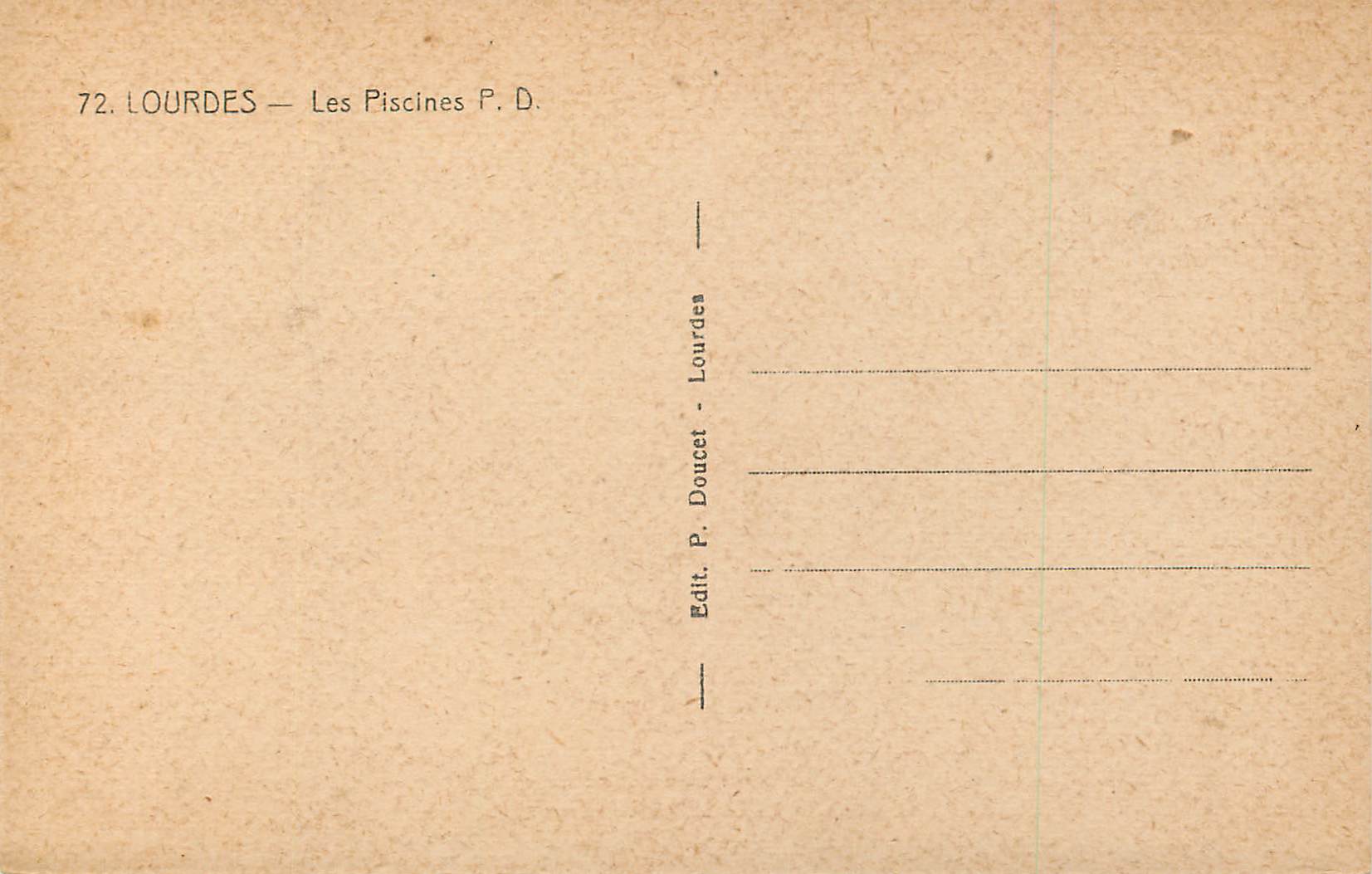 CPA Lourdes Les Piscines — Verso