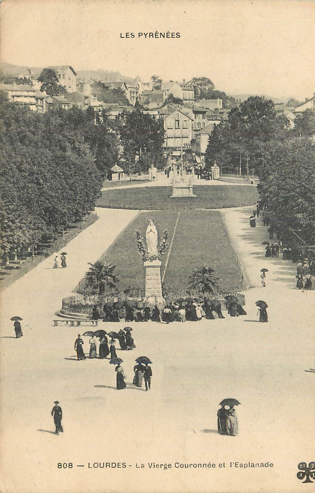 LOURDES - La Vierge Couronnée et l'Esplanade — Les Pyrénées, n° 808