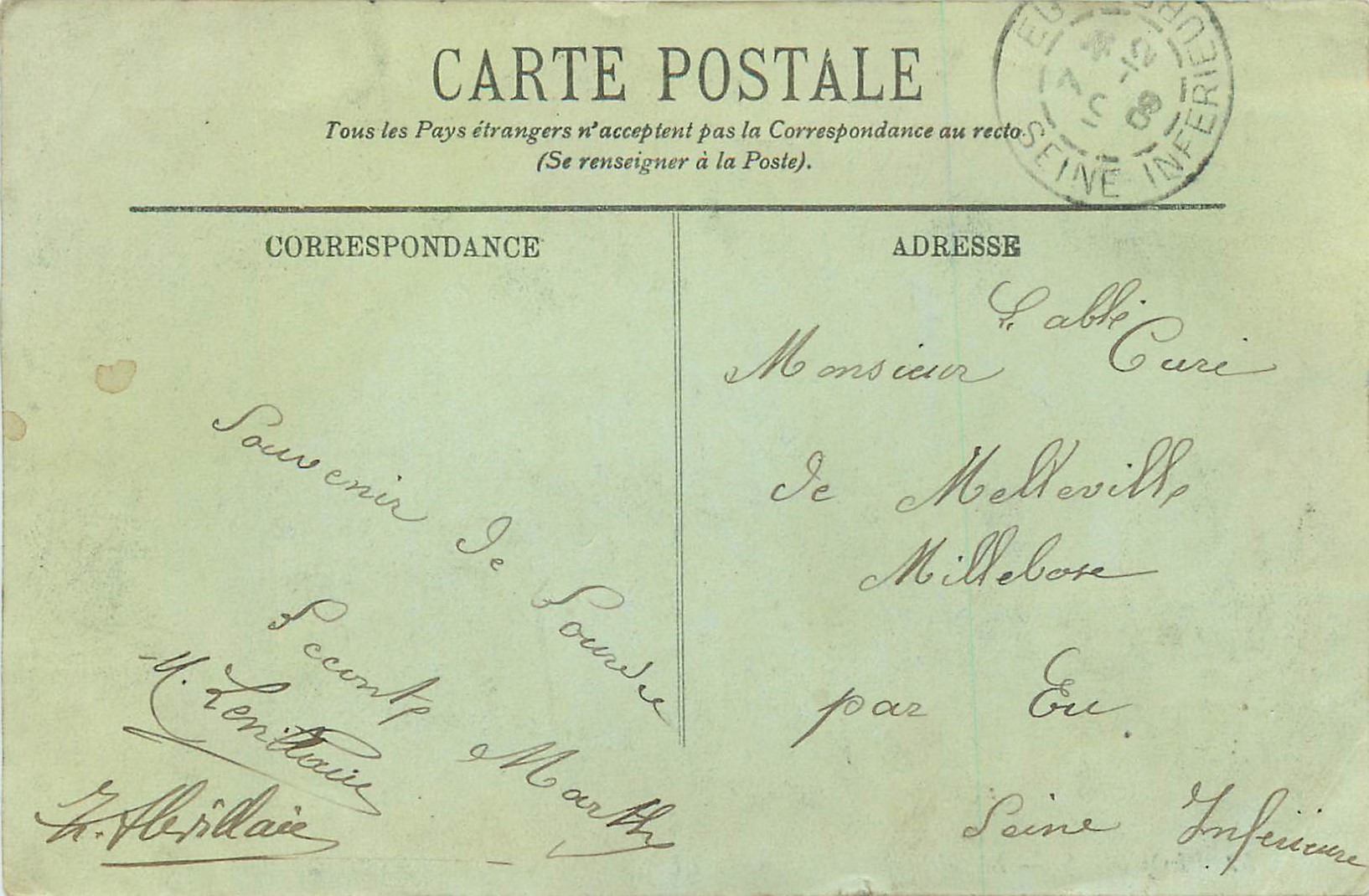CPA Lourdes Benediction des Malades — Verso