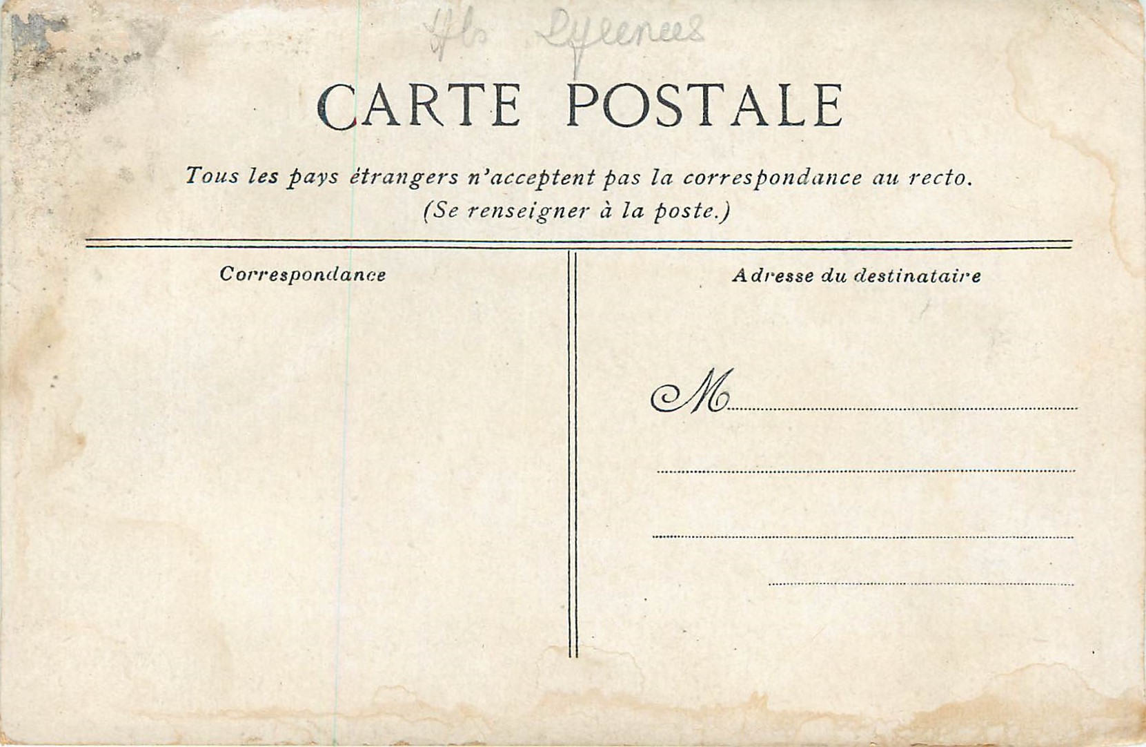 CPA Lourdes Premiere Station du Calvaire — Verso