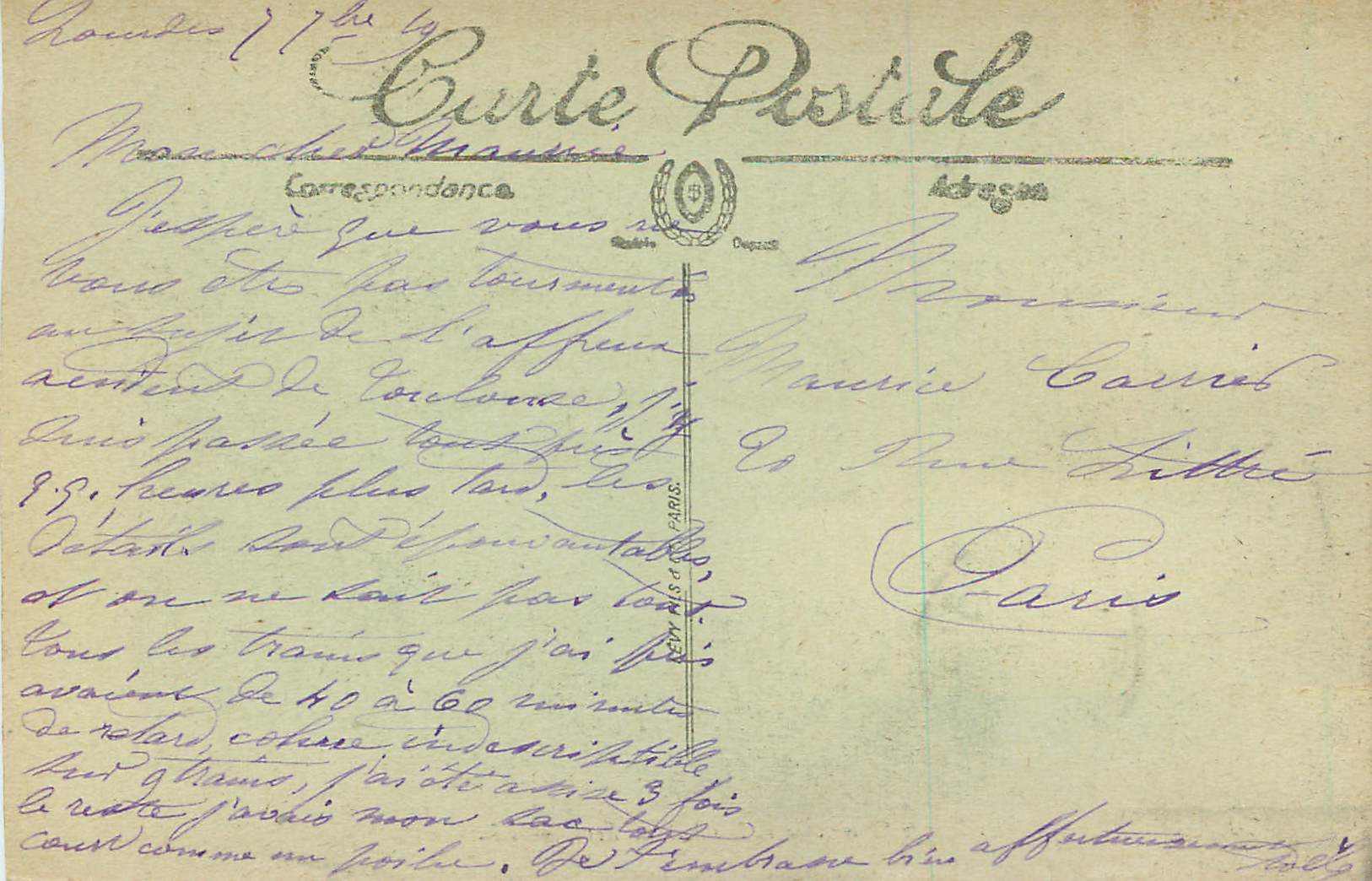 CPA Lourdes La Vierge Couronnee et le Chateau Fort — Verso