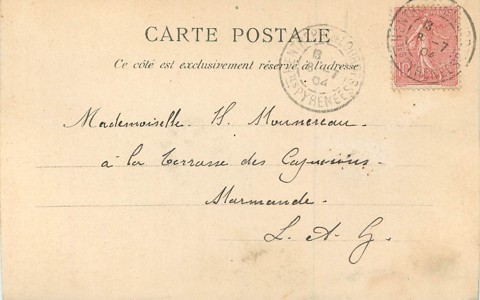 CPA Lourdes La Grotte — Verso