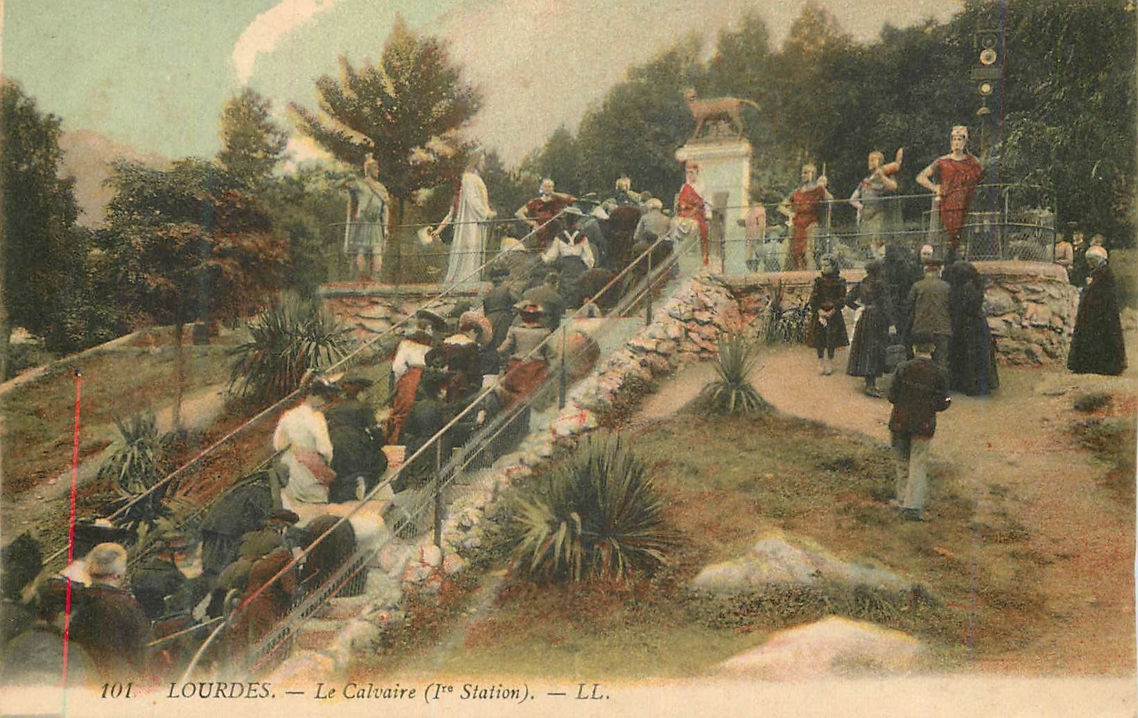 CPA Lourdes Le Calvaire (Ire Station)