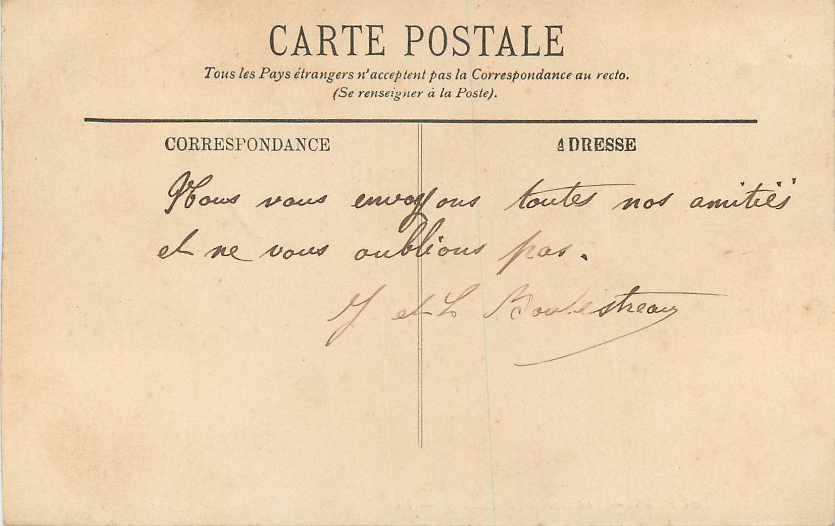 CPA Lourdes Le Calvaire (Ire Station) — Verso