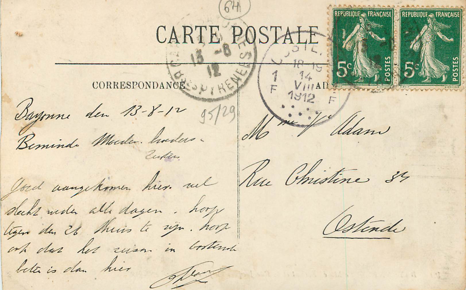 Bayonne — Le Musée Bonnat et la Rue Jacques Laffitte — LL — Rückseite