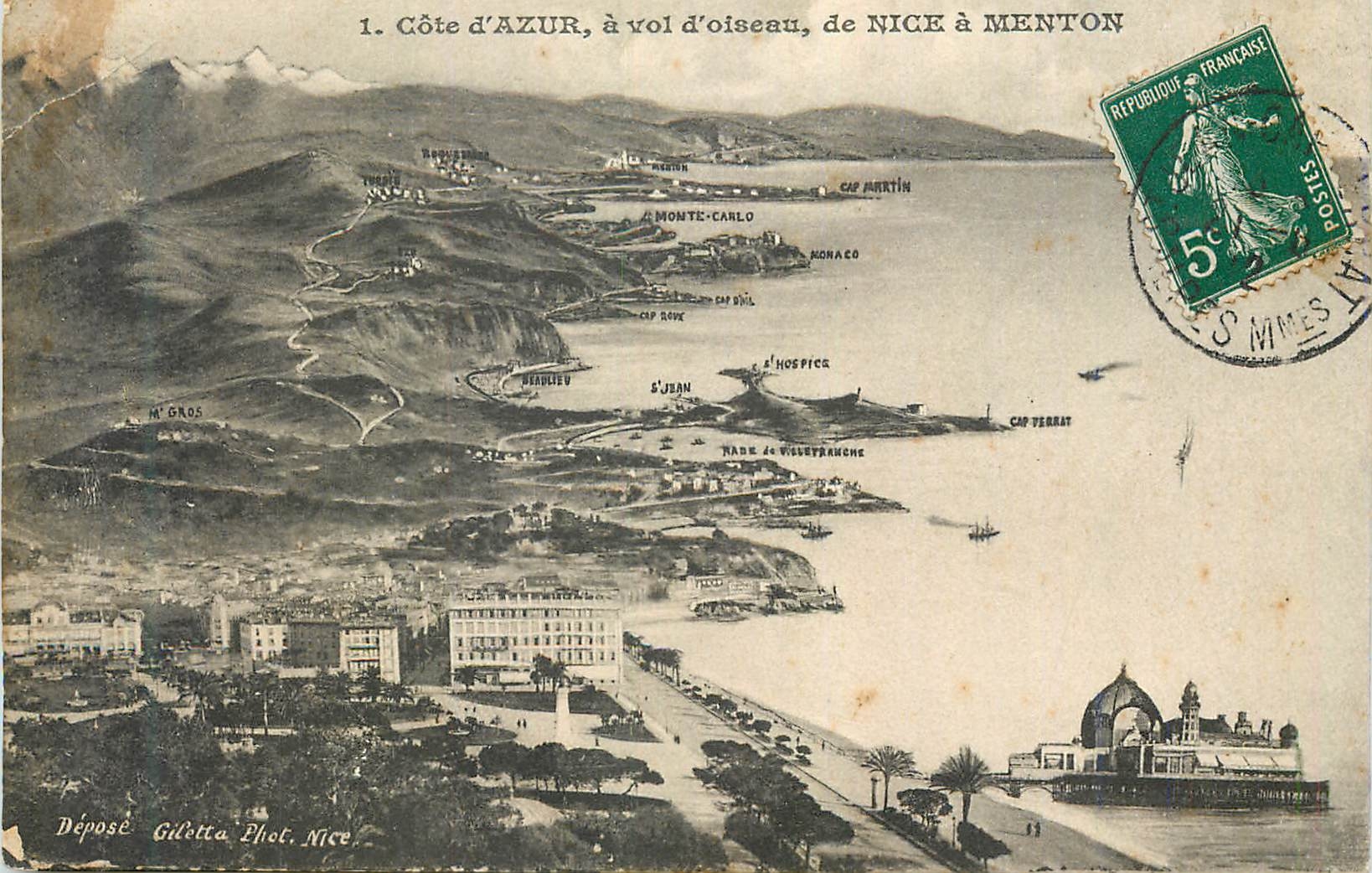 CPA Cote D'Azur a Vol d'Oiseau de Nice a Menton