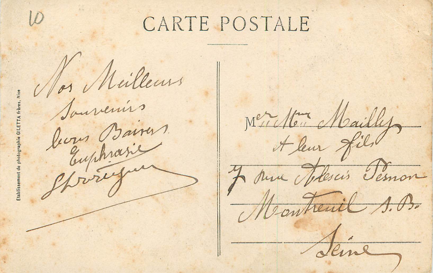 CPA Cote D'Azur a Vol d'Oiseau de Nice a Menton — Verso