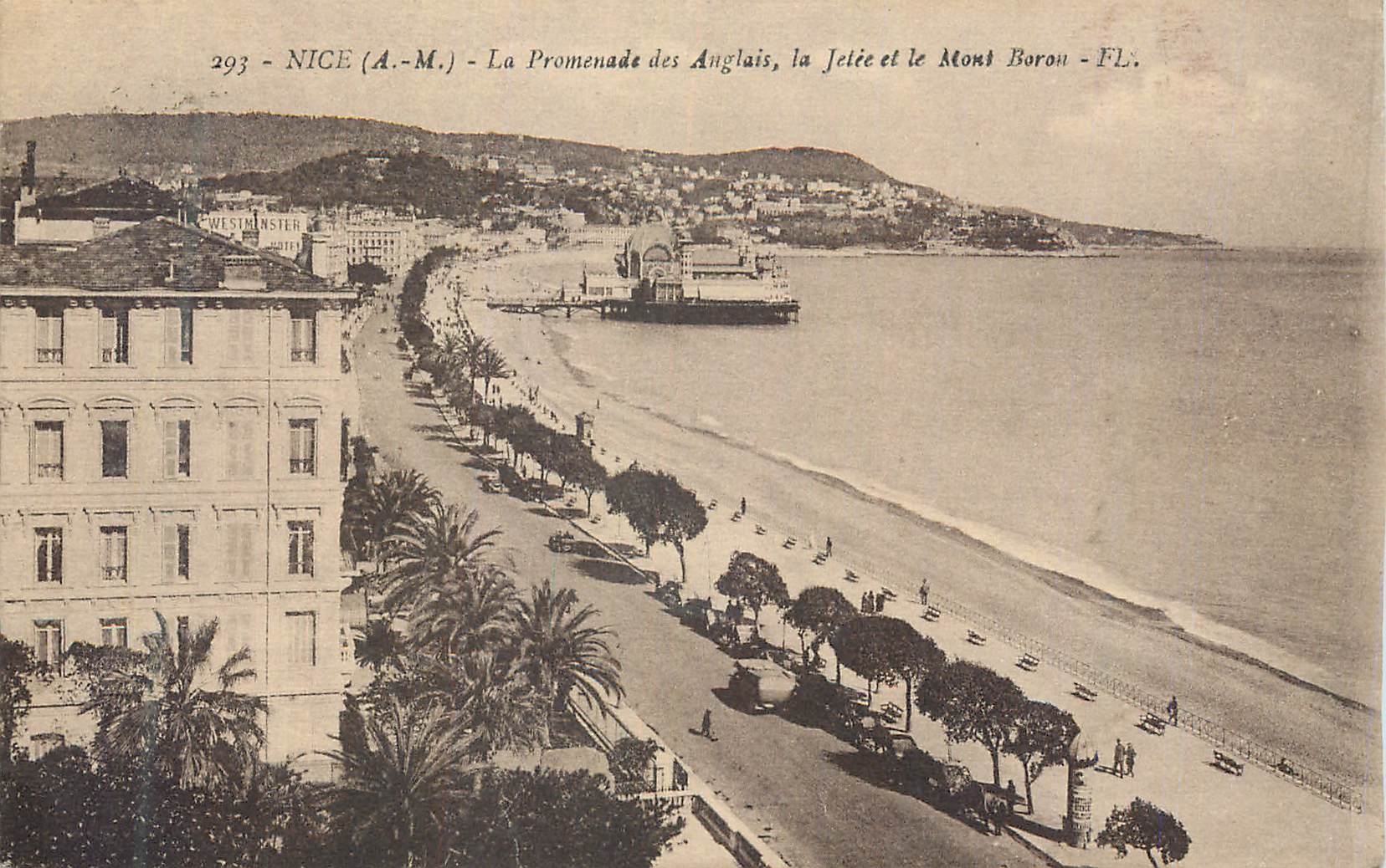 CPA Nice (A M) La Promenade des Anglais La Jetee et le Mont Boron