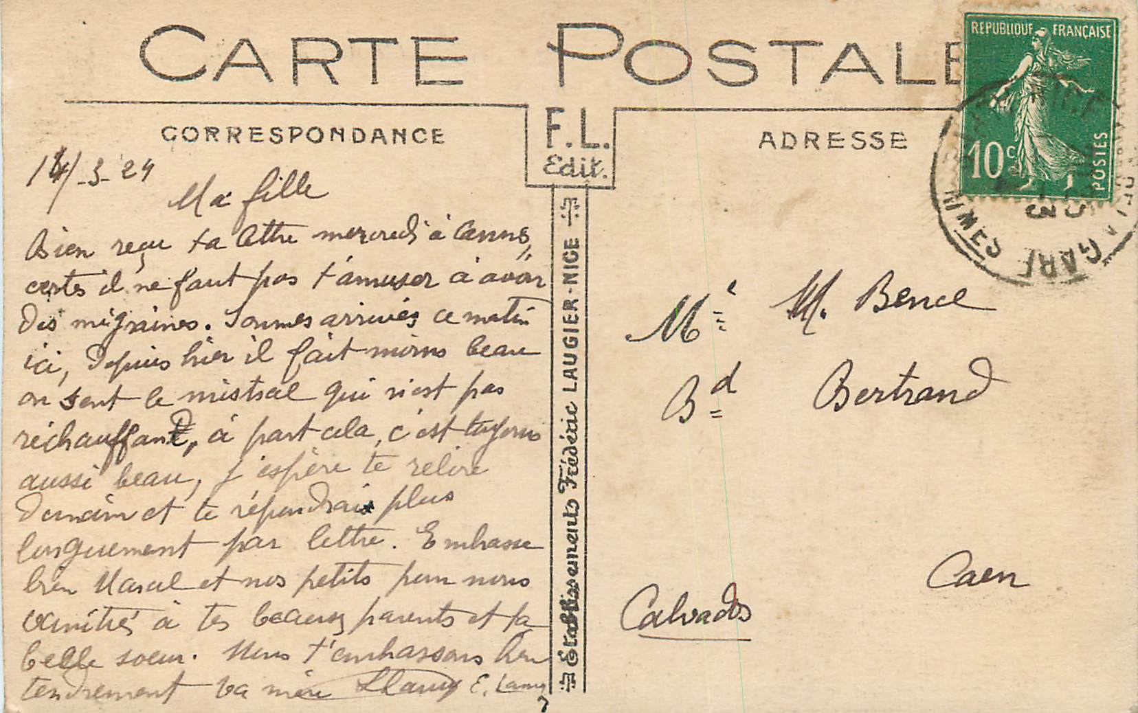 CPA Nice (A M) La Promenade des Anglais La Jetee et le Mont Boron — Rückseite