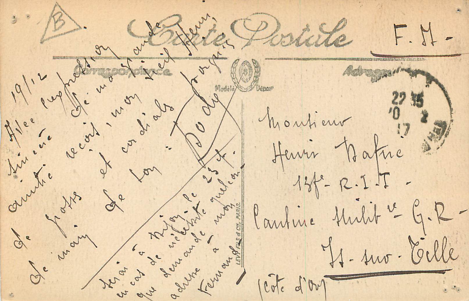 CPA Nice Le Jardin et la Casino — Rückseite