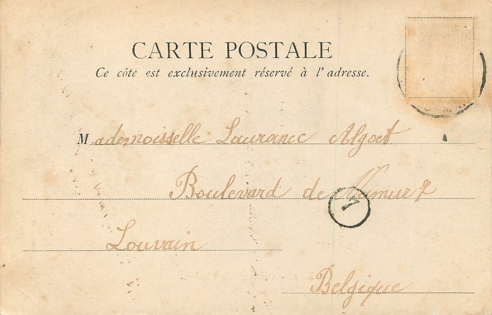 CPA Nice Couvent de Cimiez — Rückseite
