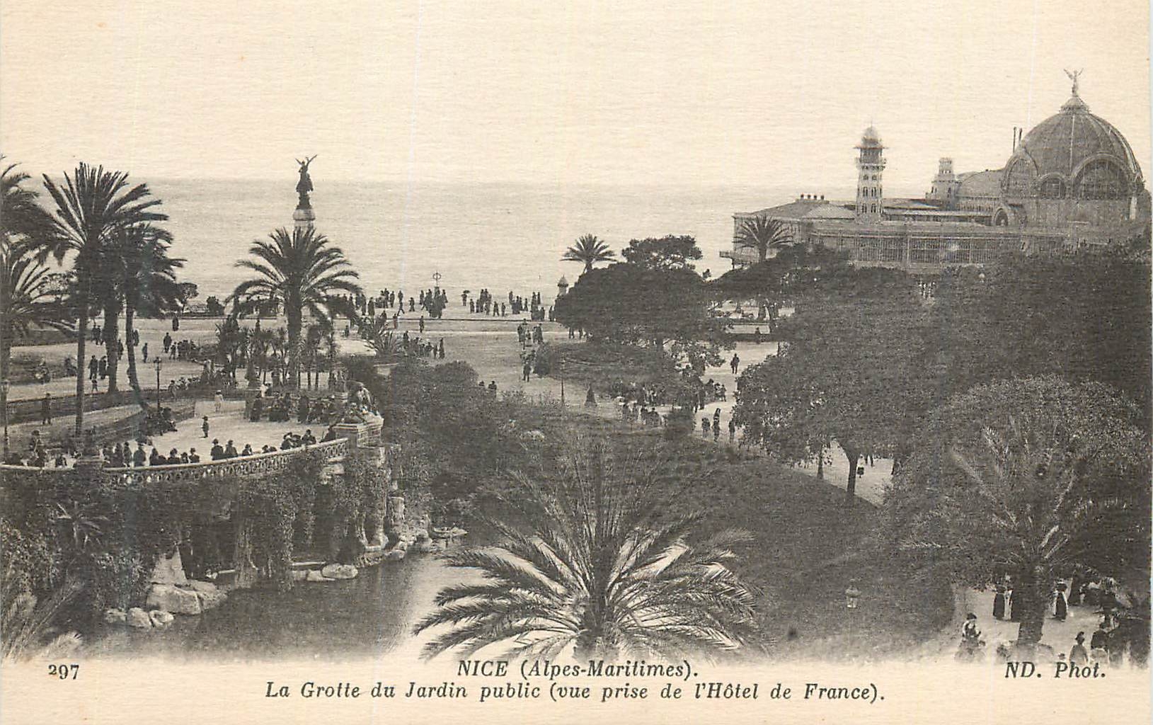 CPA Nice (Alpes-Maritimes) La grotte du Jardin Public(vue Prise de l'Hotel de France)