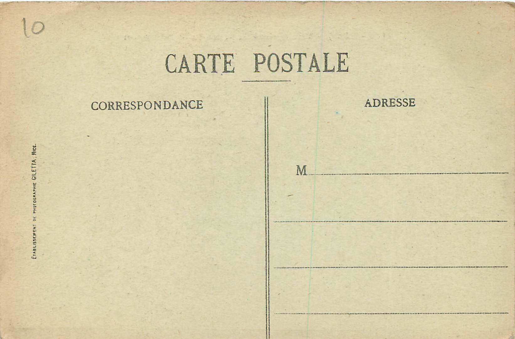 CPA Nice Vue Generale Prise du Mont Boron — Verso