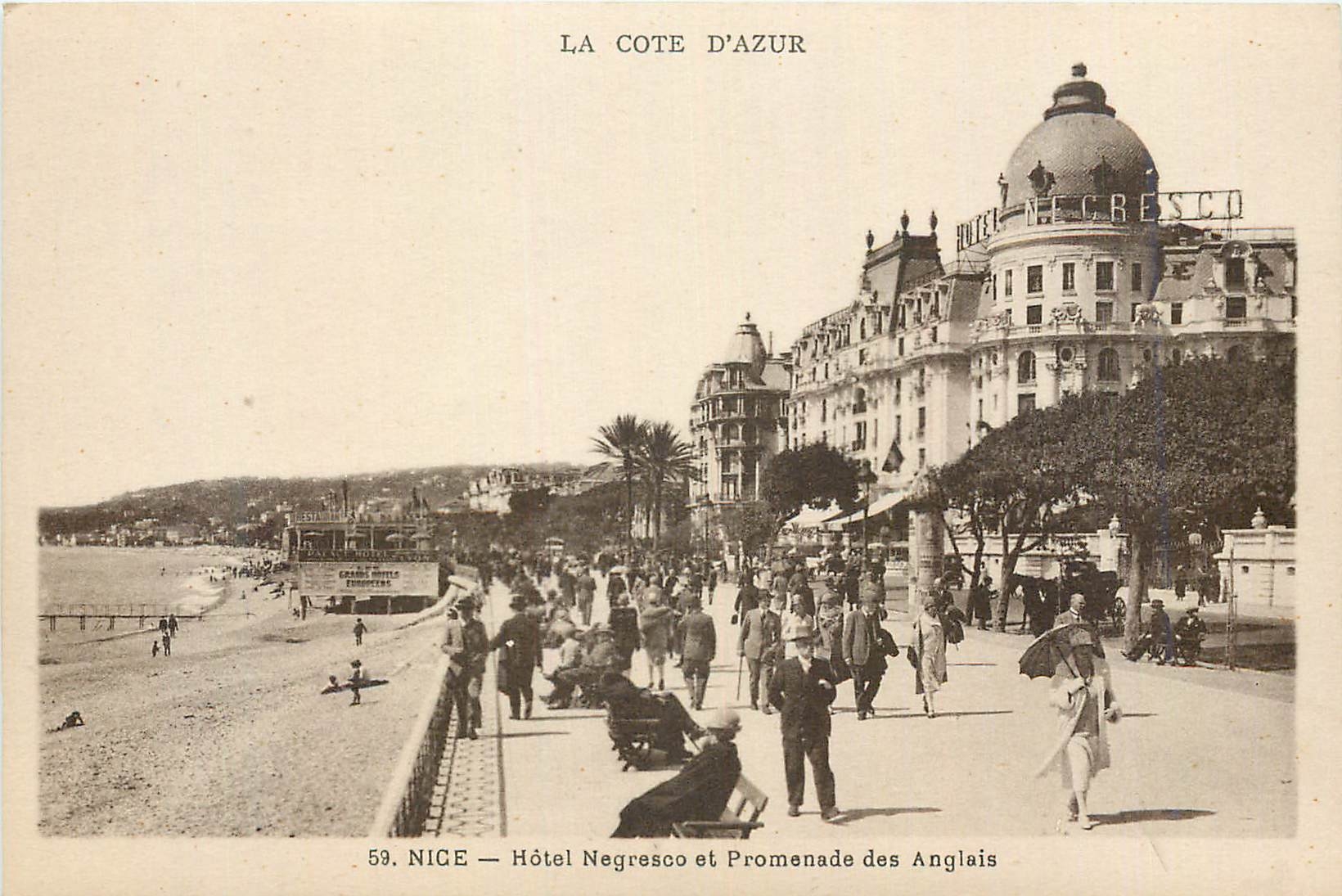 CPA Cote d'Azur Nice Hotel Negresco et Promenade des Anglais