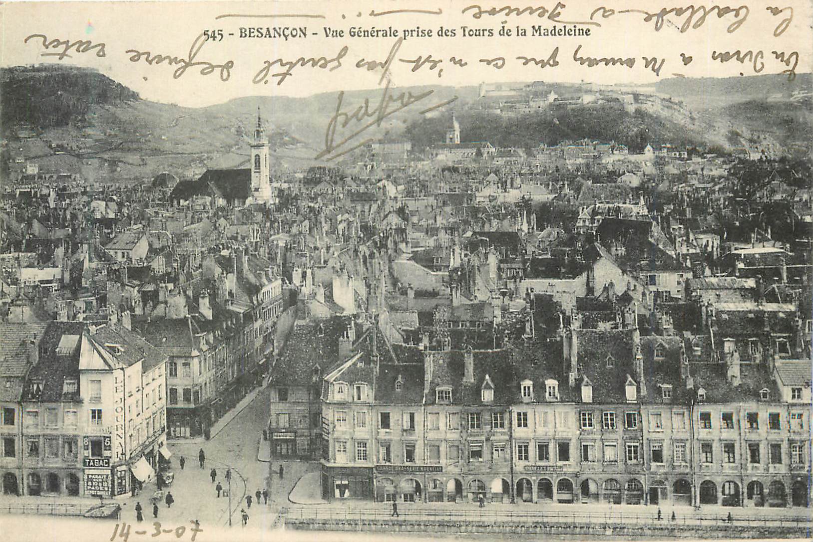 Besançon — Vue Générale prise des Tours de la Madeleine — Éditeur non identifié, n° de série 545
