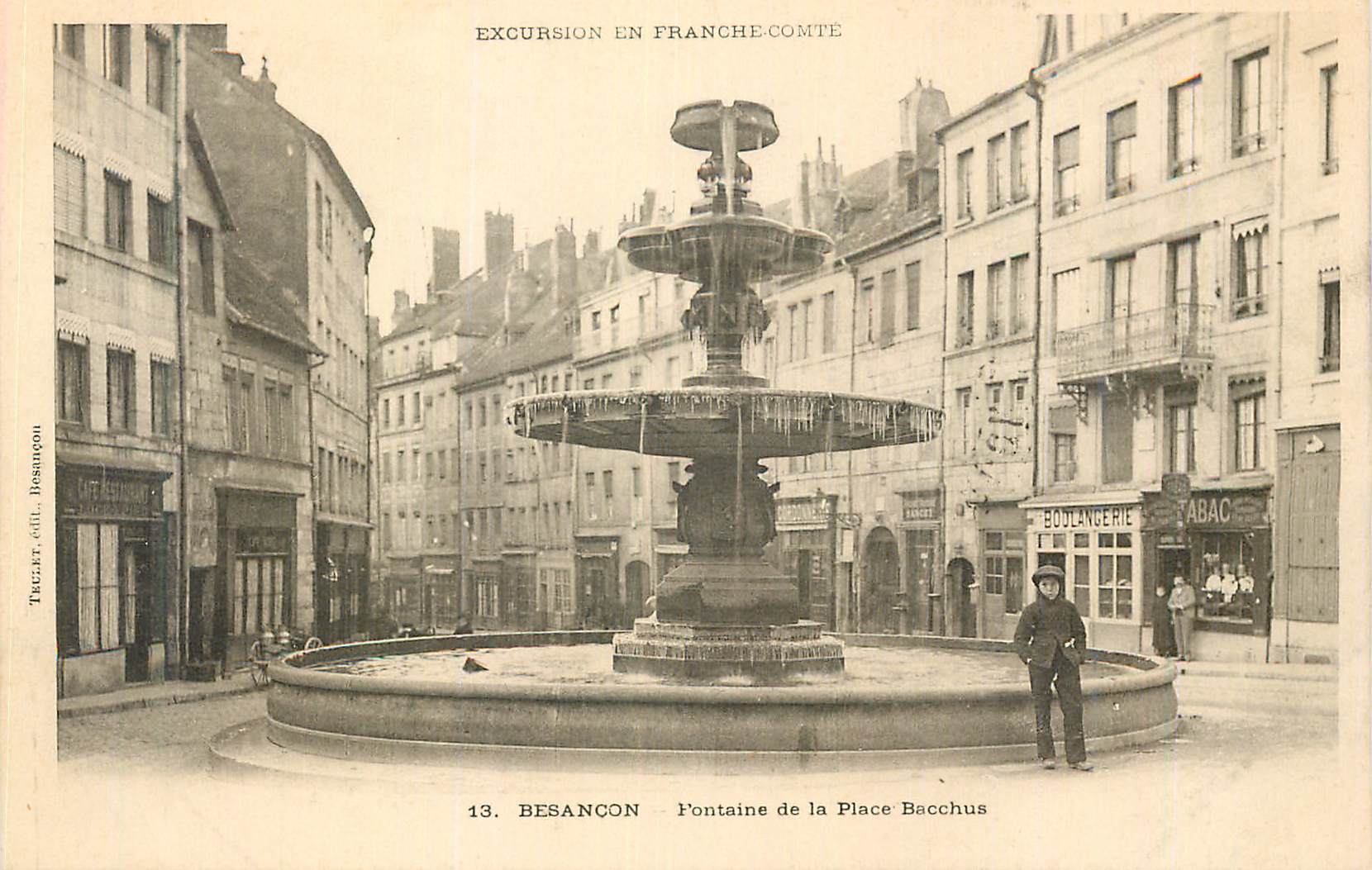CPA Franche Comte Besancon Fontaine de la Place Bacchus