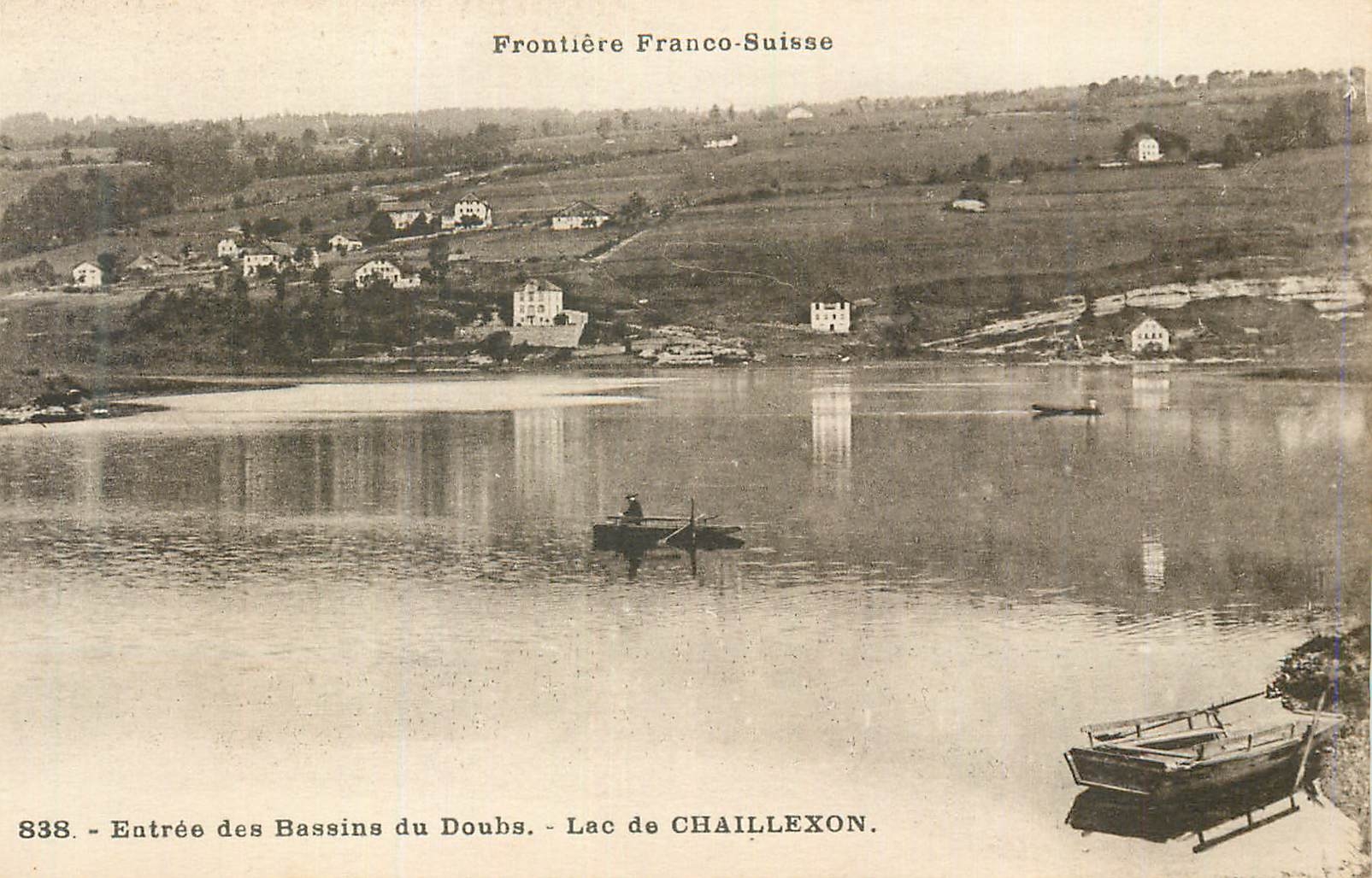 Eingang zu den Bassins des Doubs - See Chaillexon — Grenze Frankreich-Schweiz — Verlag Ch. Girardot & Cie, Besançon, Nr. 838