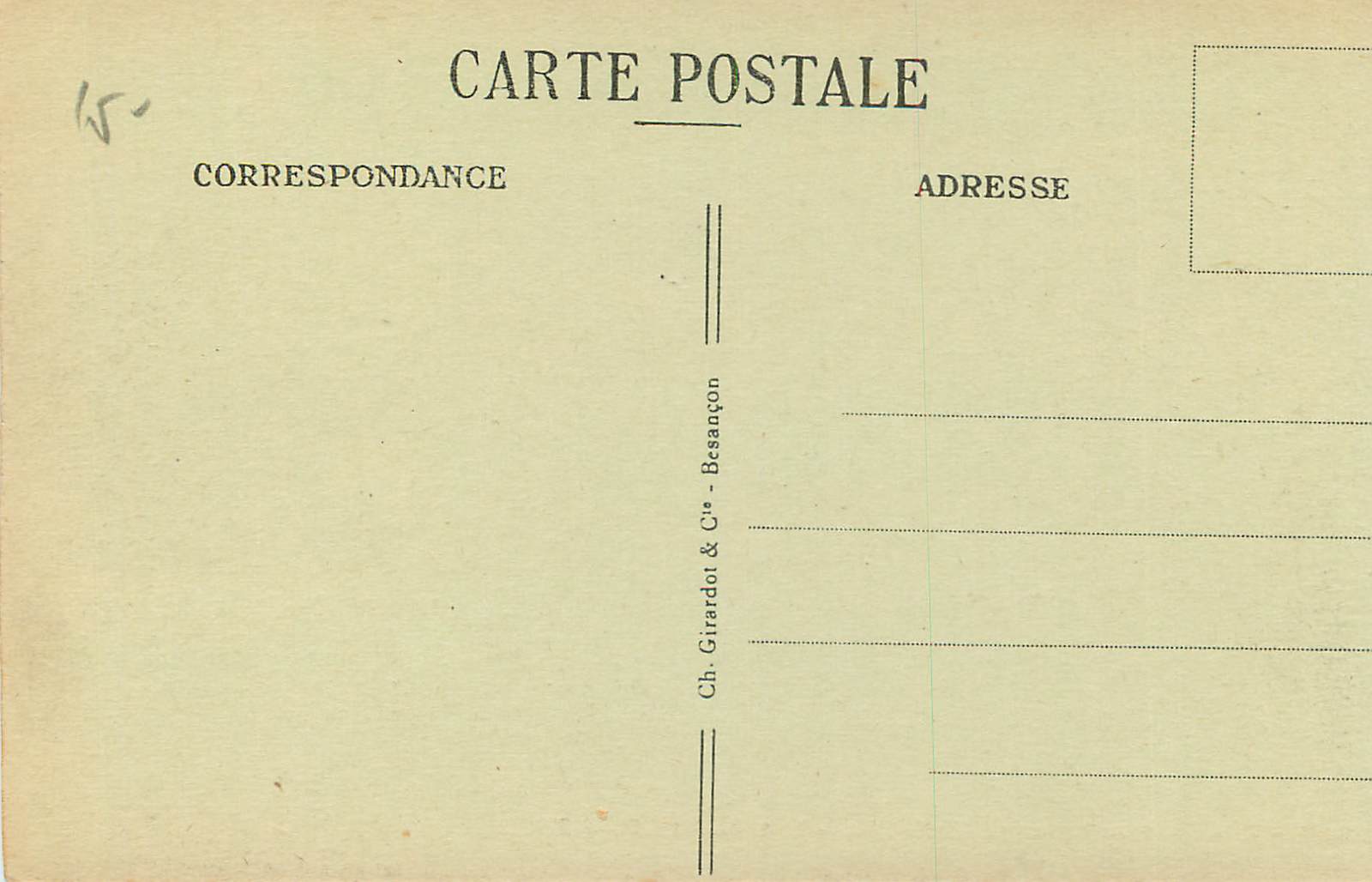 Eingang zu den Bassins des Doubs - See Chaillexon — Grenze Frankreich-Schweiz — Verlag Ch. Girardot & Cie, Besançon, Nr. 838 — Rückseite
