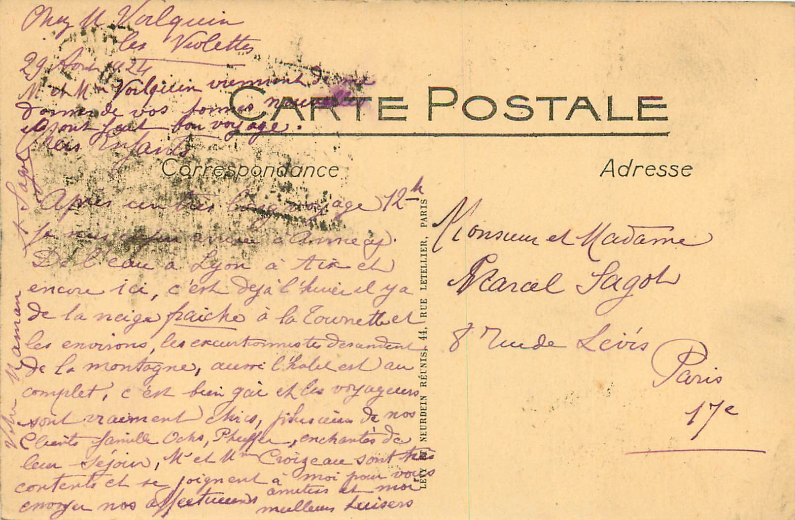 CPA Annecy Coup de Vent sur le Lac — Rückseite