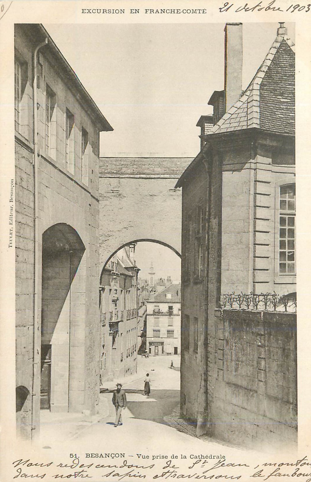 CPA Excursion en Franche-Compte Besancon Vue prise de la Cathedrale (carte 1900)