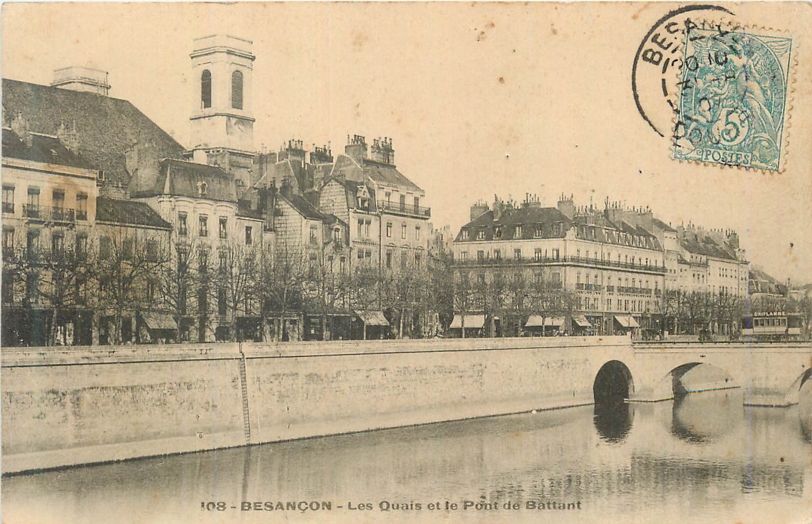 Besançon - Les Quais et le Pont de Battant — éditeur inconnu, n° 108