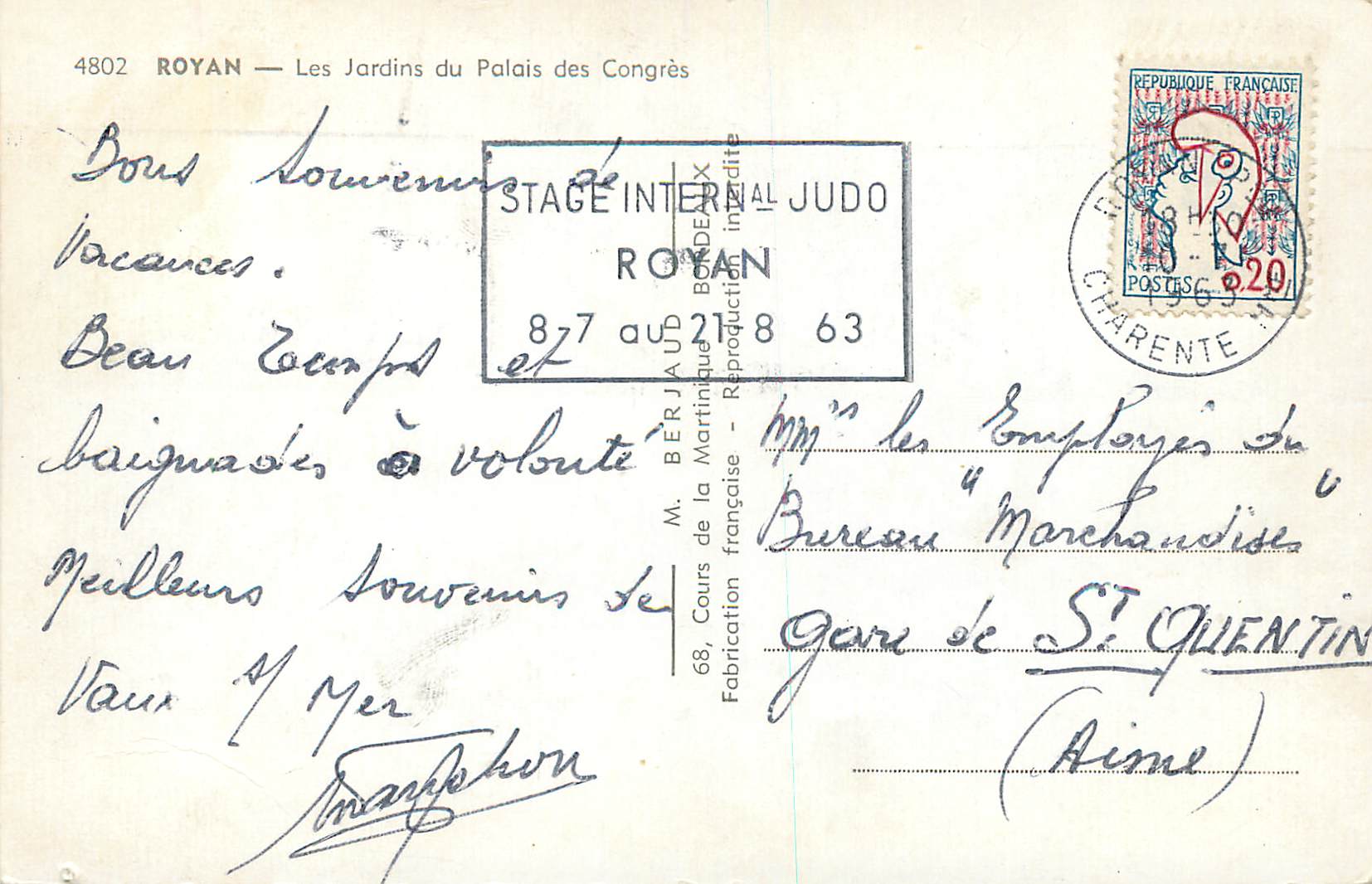 CPM Royan Les Jardins du Palais des Congres — Rückseite