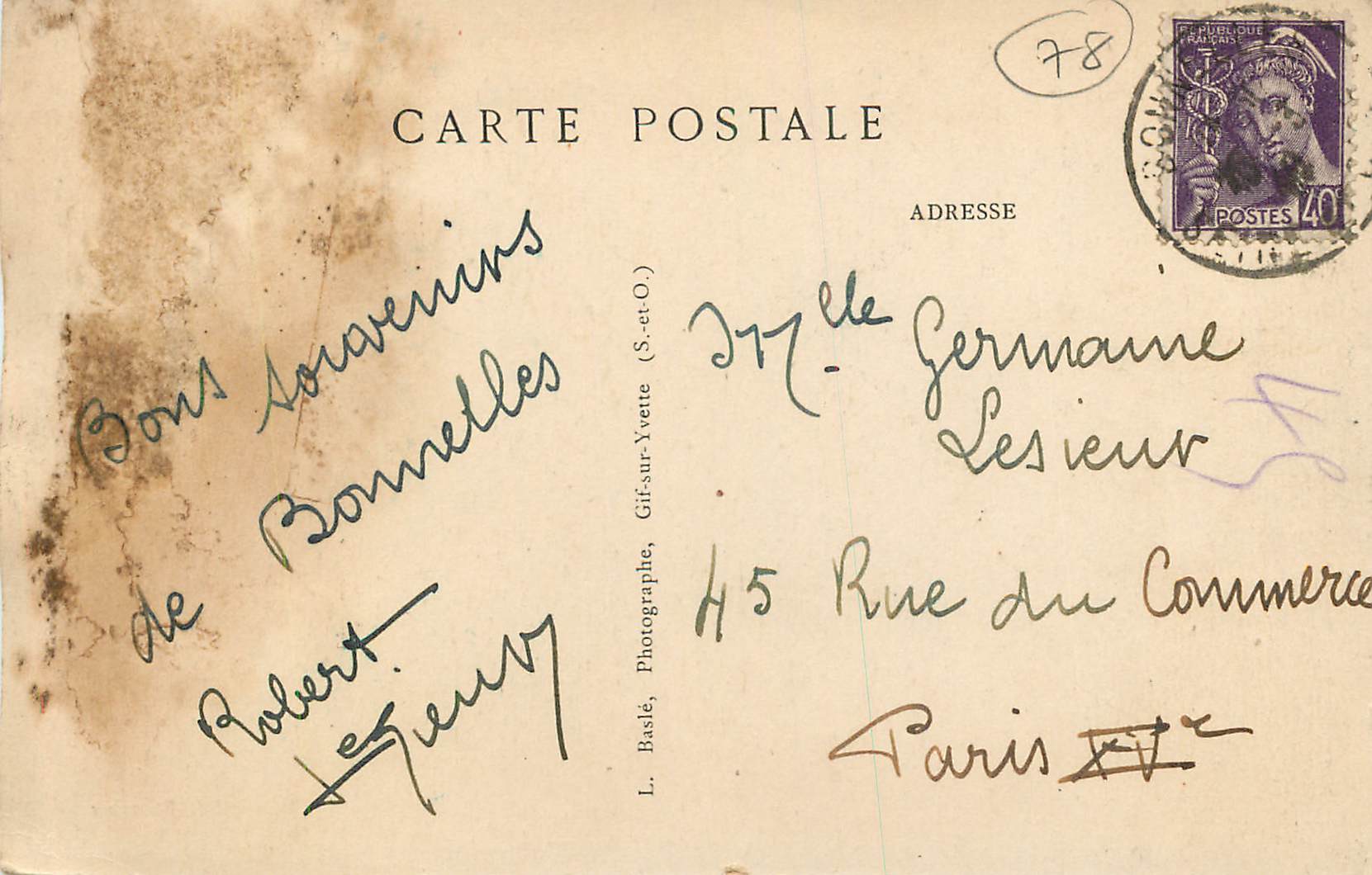 CPA Bonnelles (S et O) L'Eglise — Back