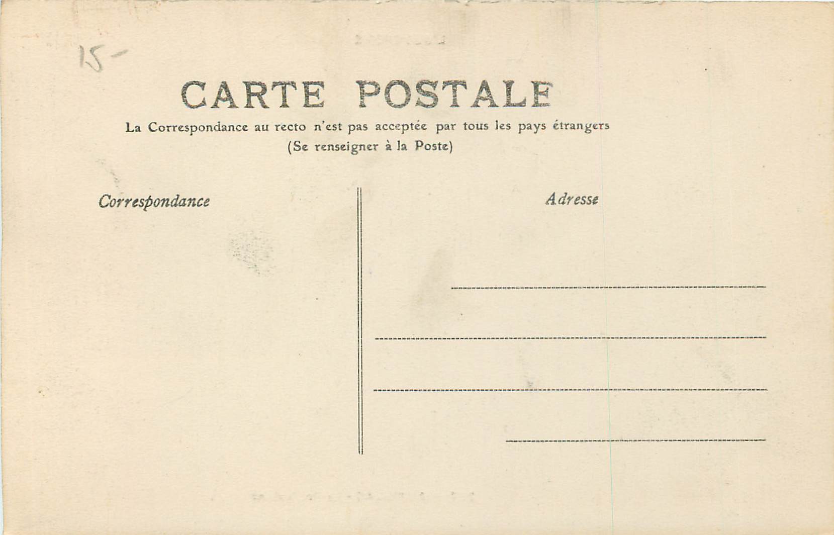 CPA L'Auvergne Aurillac La Prefecture — Rückseite