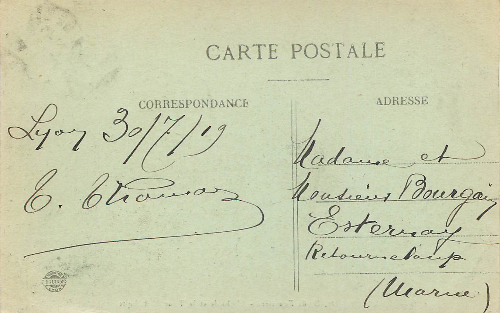 CPA Lyon Notre Dame de Fourviere L'Abside et le Tour Metallique — Verso
