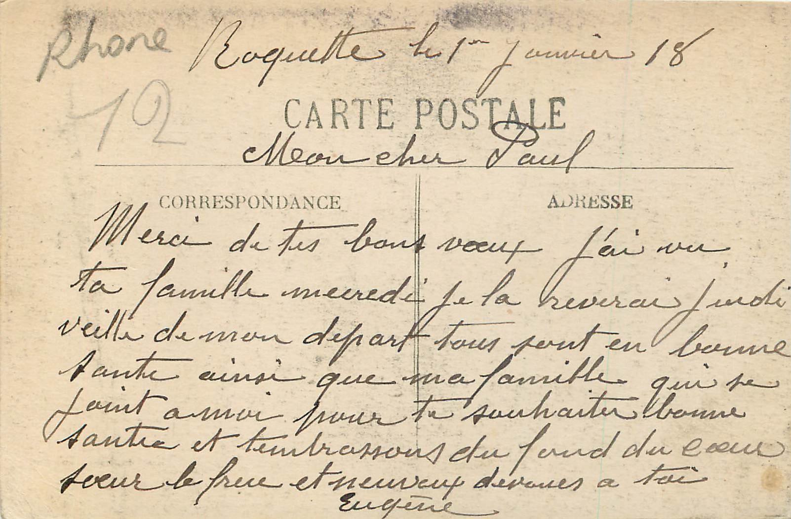 CPA Lyon Vue Generale sur Vaise et Mont d'Or — Rückseite